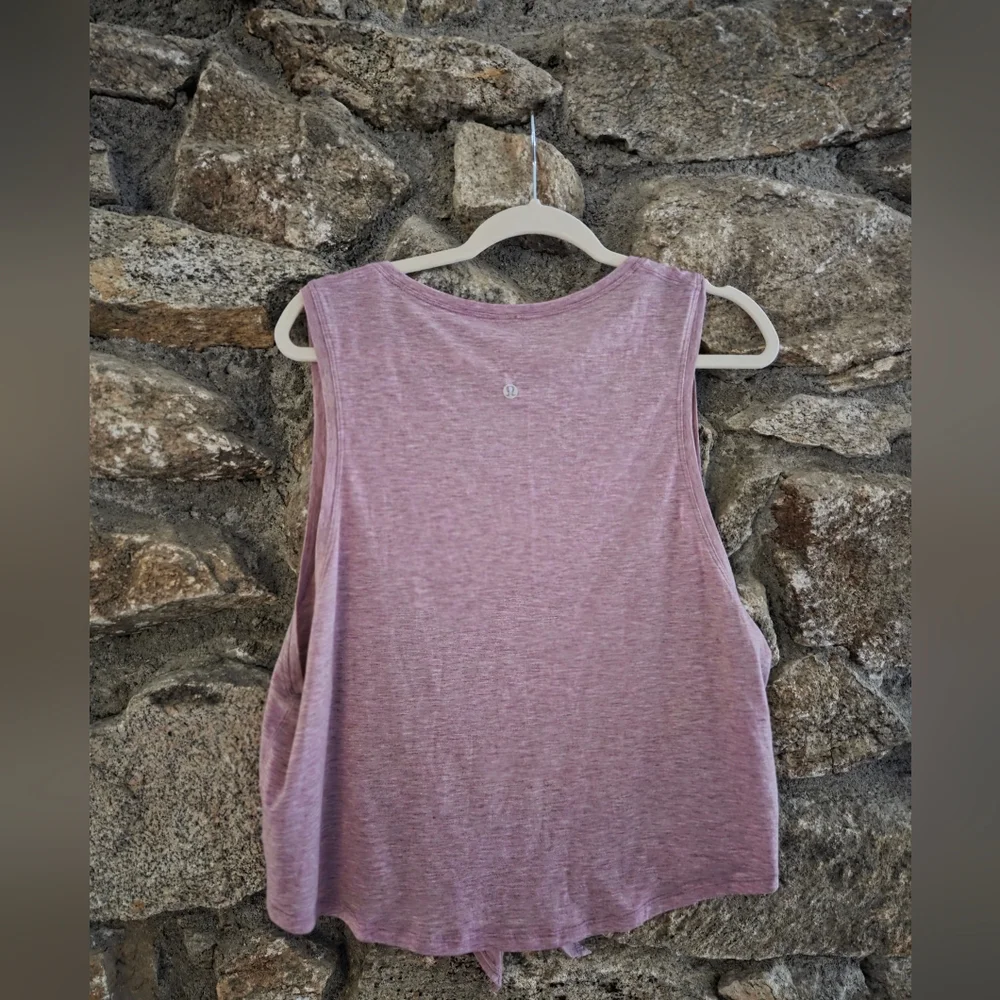 lululemon athletica Heathered Mauve Tie-Front V-Neck Tank - Picture 2 of 5